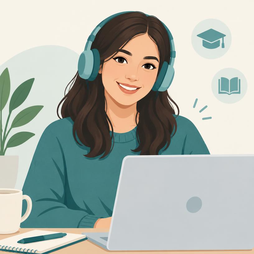 Candidate preparing for the TEF Canada speaking test